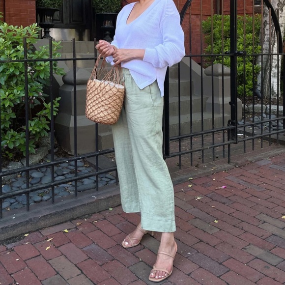 NWT J. Crew Mint Green Linen Cropped Pants Sz 16 - Picture 10 of 10